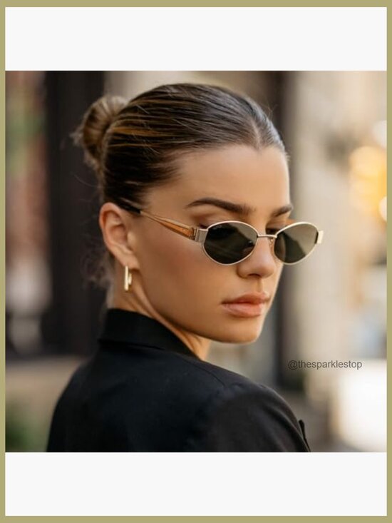 Retro Oval Sunglasses - Trendy Small Frame Stainless Steel UV Protection main image 5